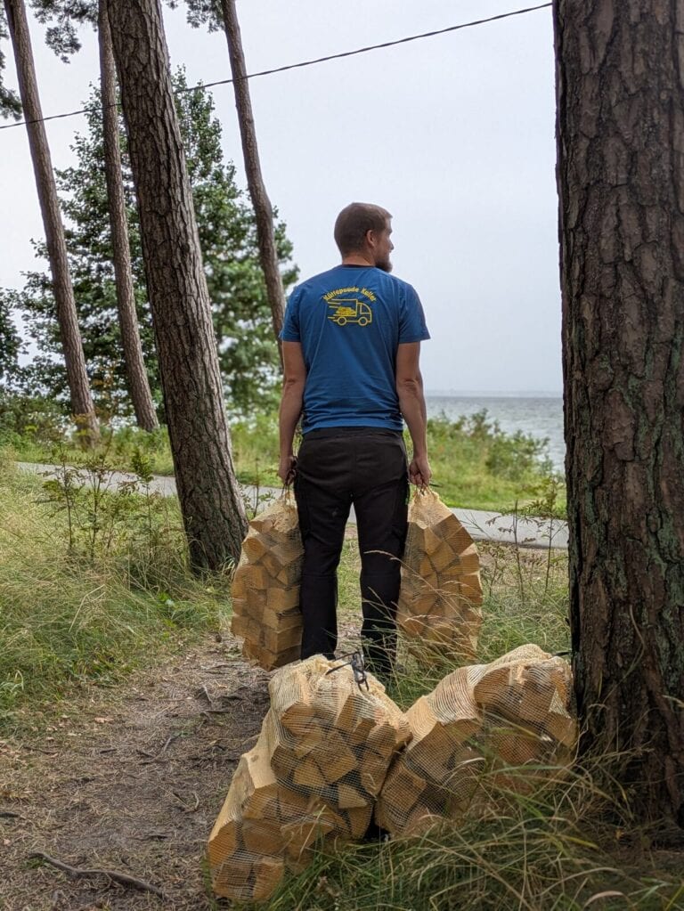 Kuivad küttepuud Pärnus, männimetsa ja mere lähedal